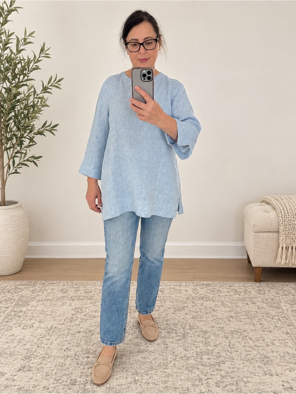 Lands' End Light Blue Linen Tunic